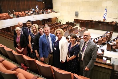 Bilde fra Rogaland KrFs besøk i Knesset - Israels nasjonalforsamling.