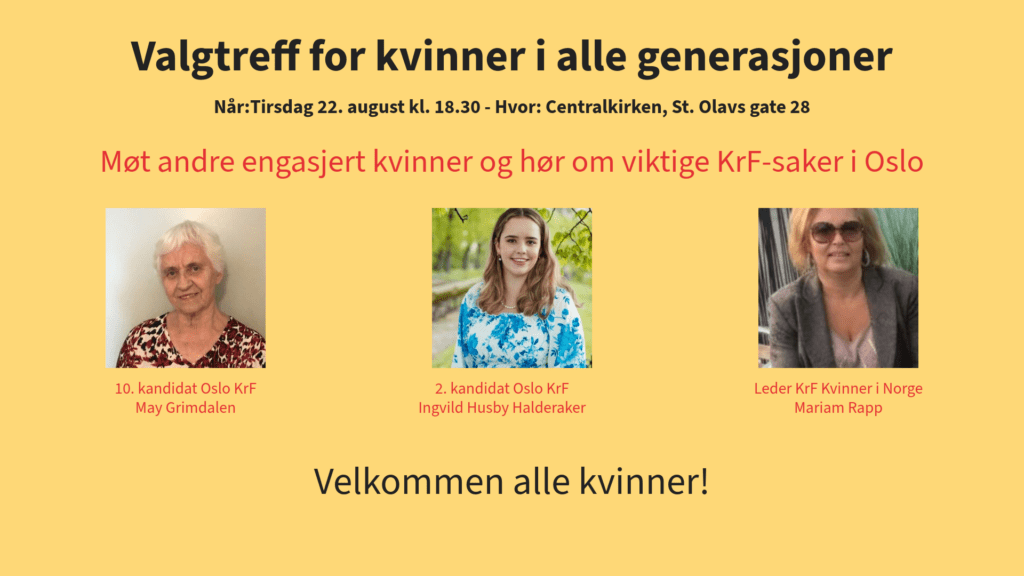 Valgtreff for kvinner i alle generasjoner med Ingvild Husby Halderaker, May Grimdalen og Mariam Rapp.