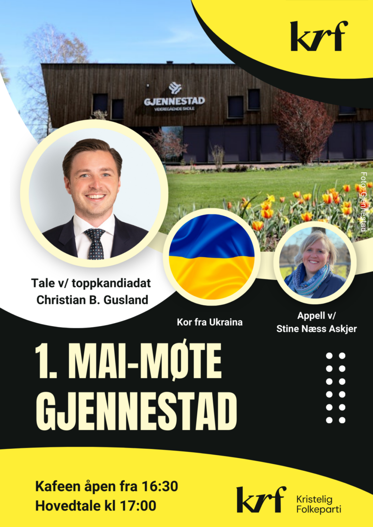 1. mai-møte på Gjennestad kl 17.00