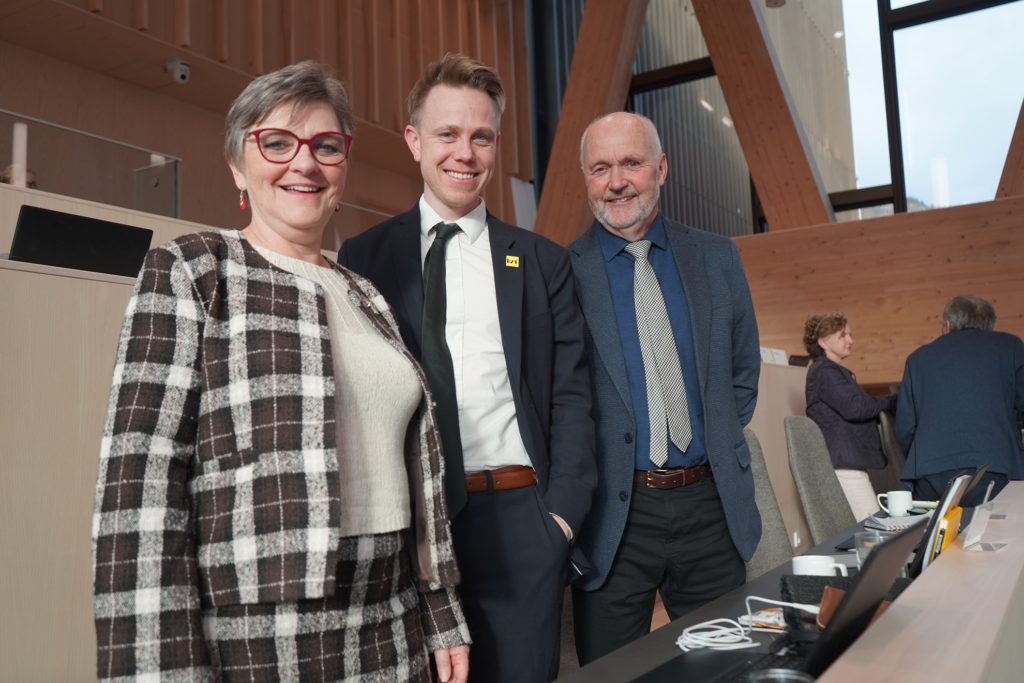 Fylkestingsgruppa består av Trude Brosvik, Jon Olav Økland og Arne Normann